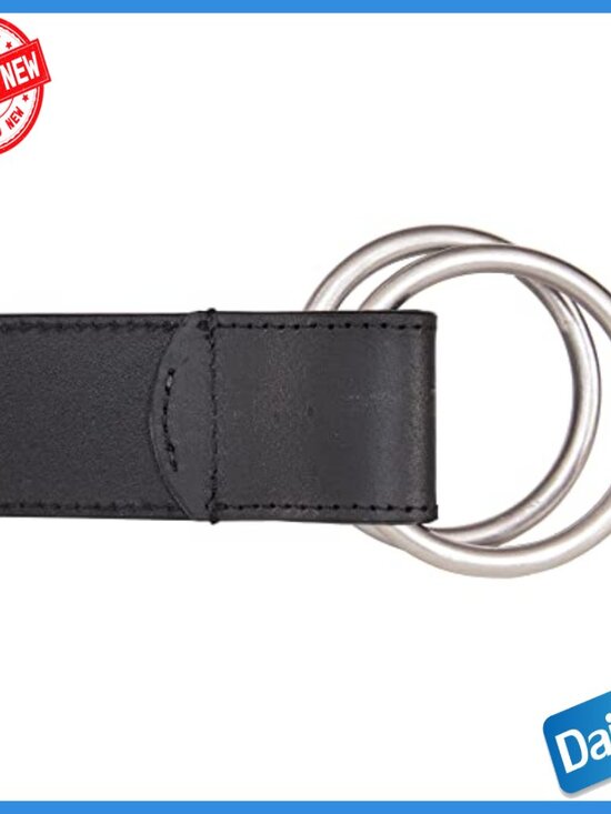 Genuine Leather Belt, 1.5 Inch, S/M Size, Double Ring Buckle, Classic Style